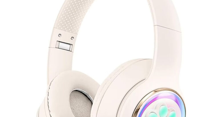 Cute Cat Paw LED Light Bluetooth Headphones – Over-Ear Gaming Headset for PC, Phone & Tablet AKZ61 f