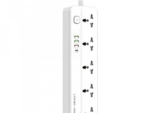 Multi Port Power Strip 5 Outlets, 3 USBA PD/QC 3.0 Ports and 1 USBC 20W PD, with Switch Button