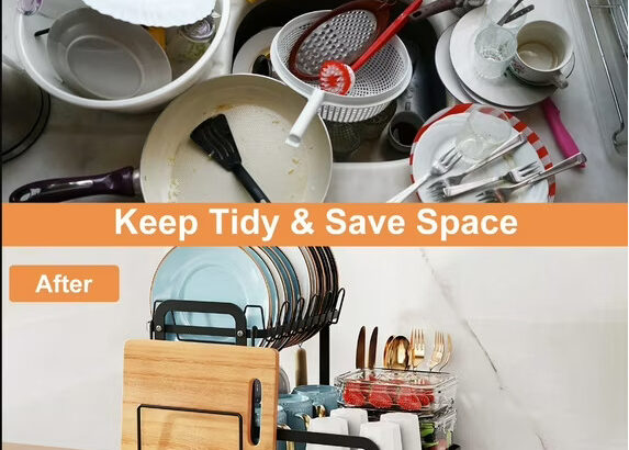 Dish Drying Rack for Kitchen Counter Space Saving Rustproof Dish Rack