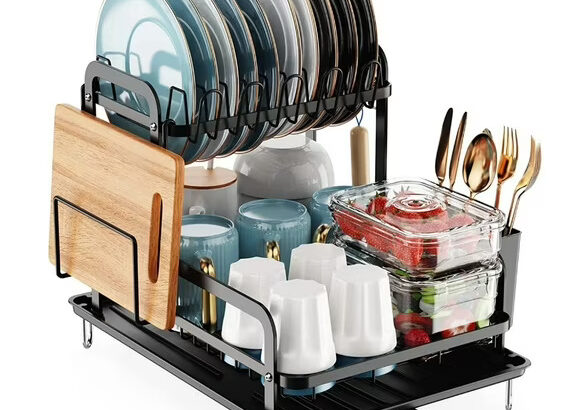 Dish Drying Rack for Kitchen Counter Space Saving Rustproof Dish Rack