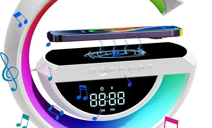 Table Lamp RGB Smart Bluetooth Speaker Wireles Technology LED Speaker Sound Box & Bluetooth Charger