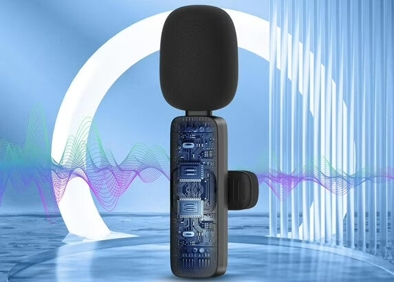 Bluetooth Mini Microphone for iPhone, iPad – Wireless Lavalier Lapel Mic for Video Recording